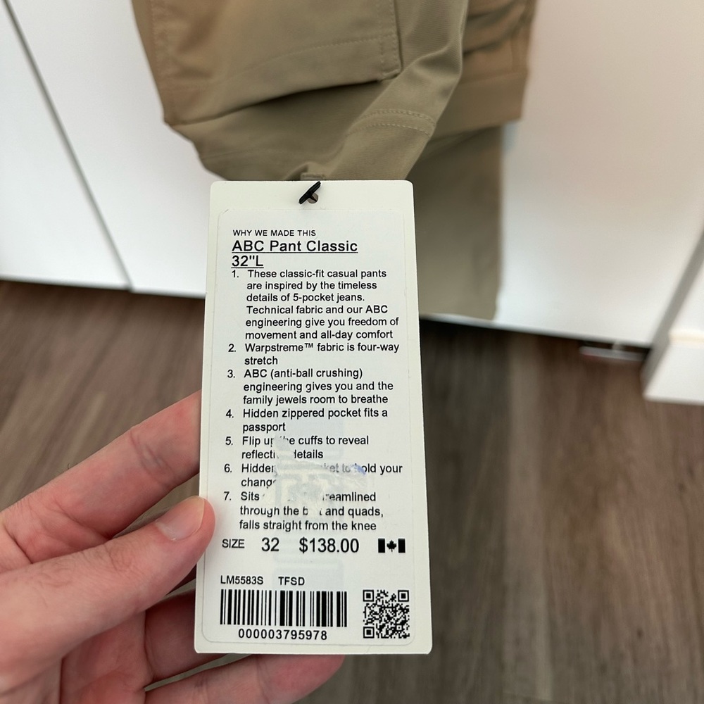 NWT Lululemon ABC Pant Classic 32”